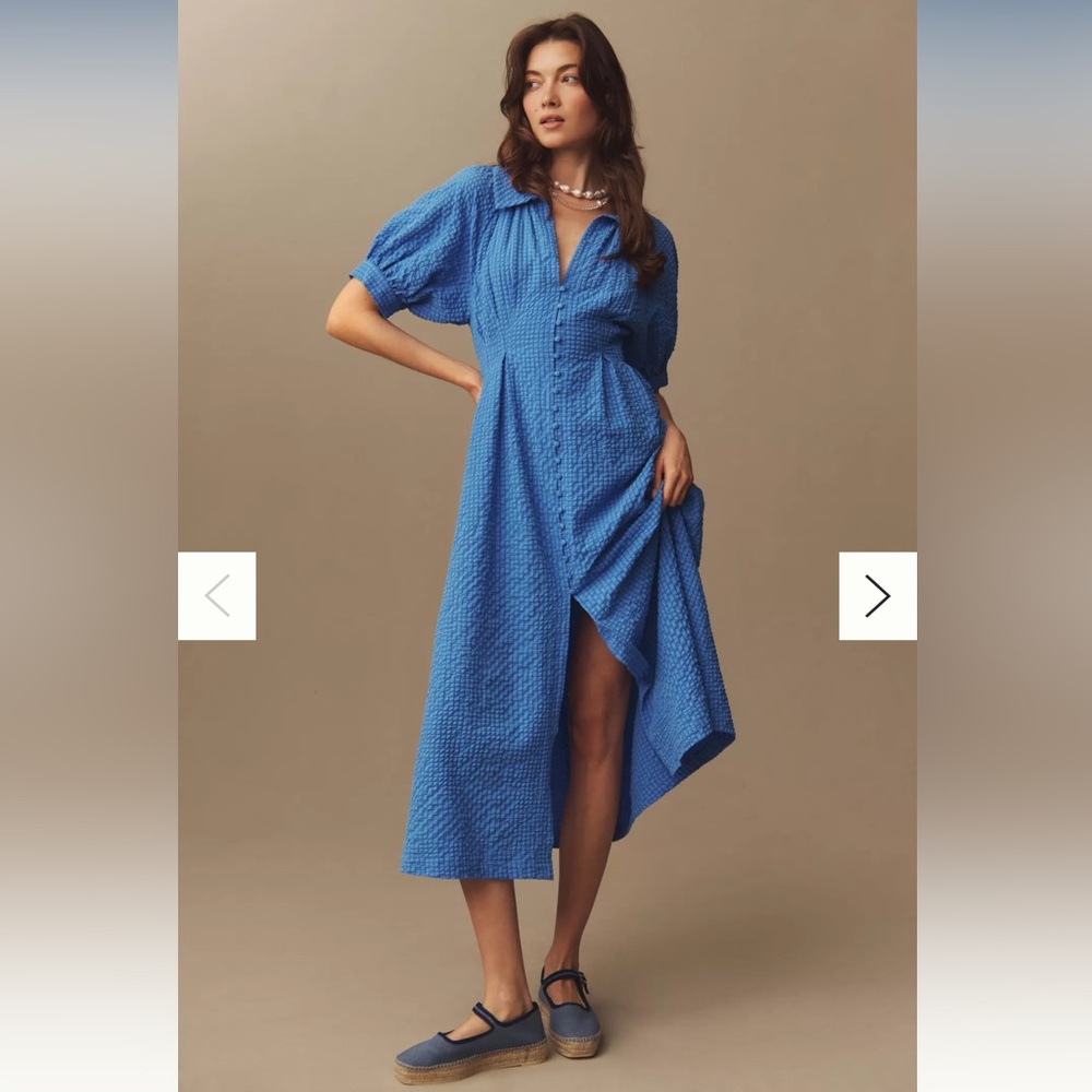 English factory puff sleeves shirt dress